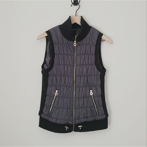 Calvin Klein Performance Quilted Vest in Grey & Black with Gold Hardware Size M - Picture 1 of 7